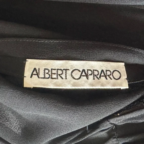 Saks Fifth Avenue Albert Capraro Black Midi Dress - Picture 6 of 11